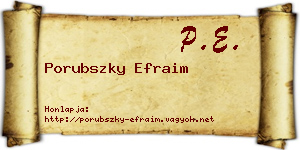Porubszky Efraim névjegykártya
